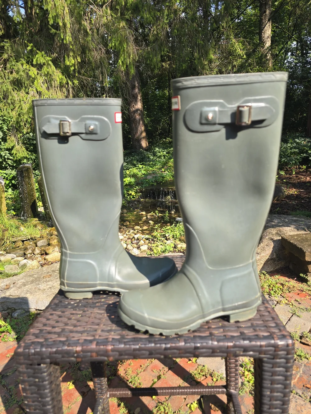Hunter Women's  Grey Tall Rain Boots Size 7
